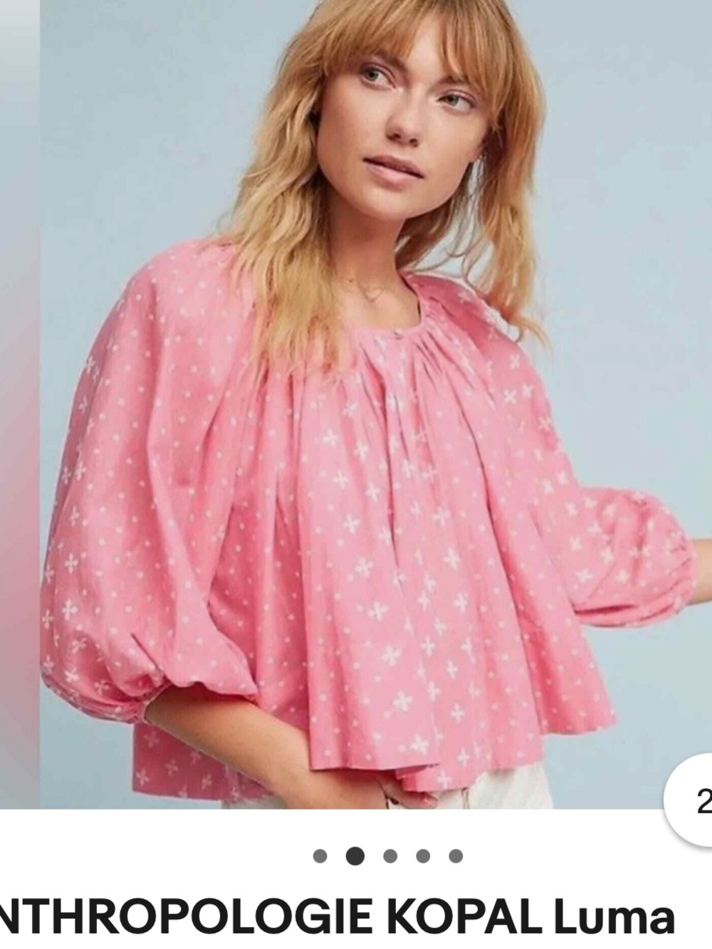 Lightweight Pink Floral Peasant Blouse by Free People